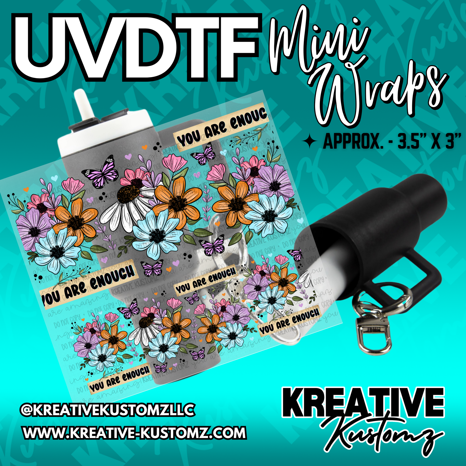 | UVDTF Mini Cup Keychain Wrap Decal
