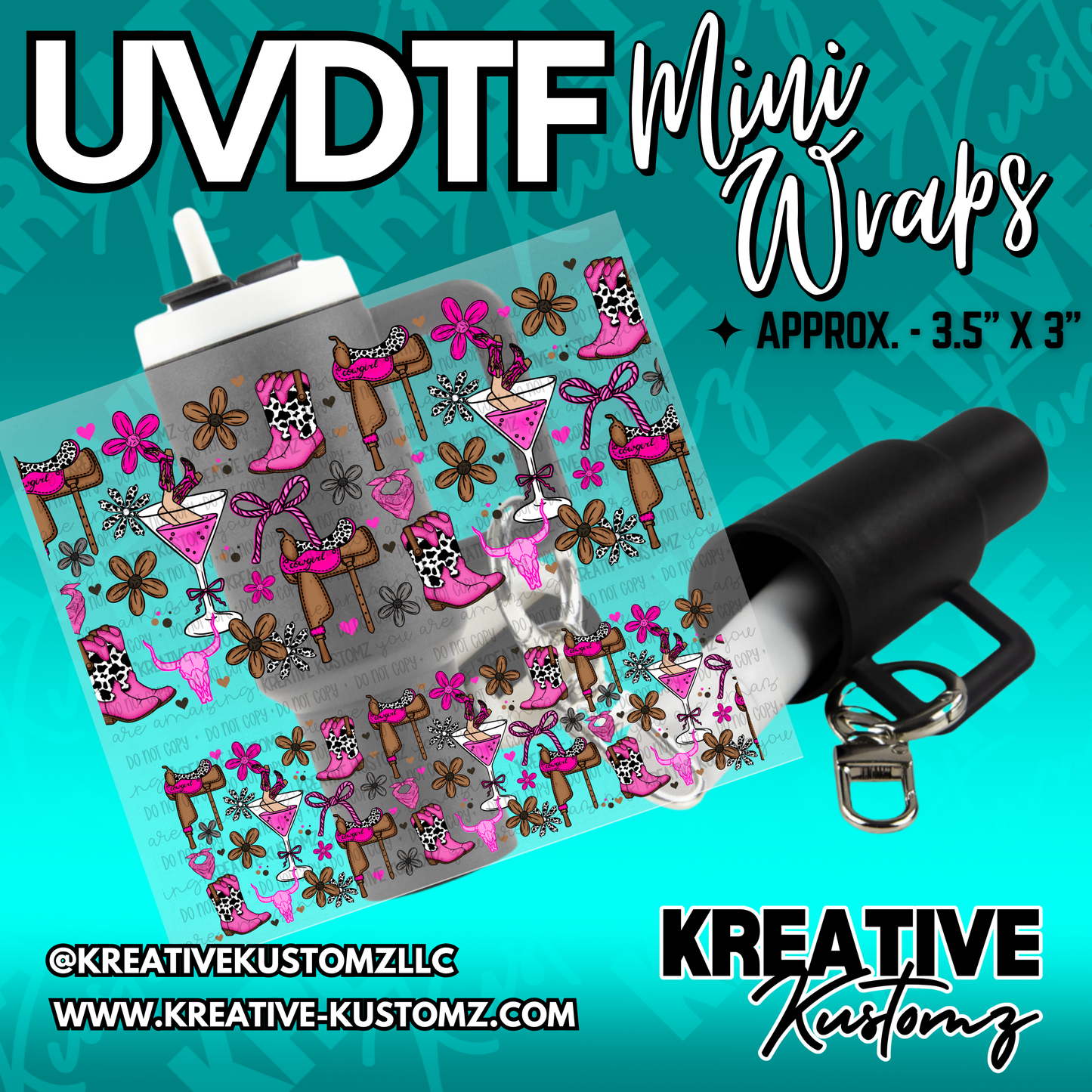 | UVDTF Mini Cup Keychain Wrap Decal