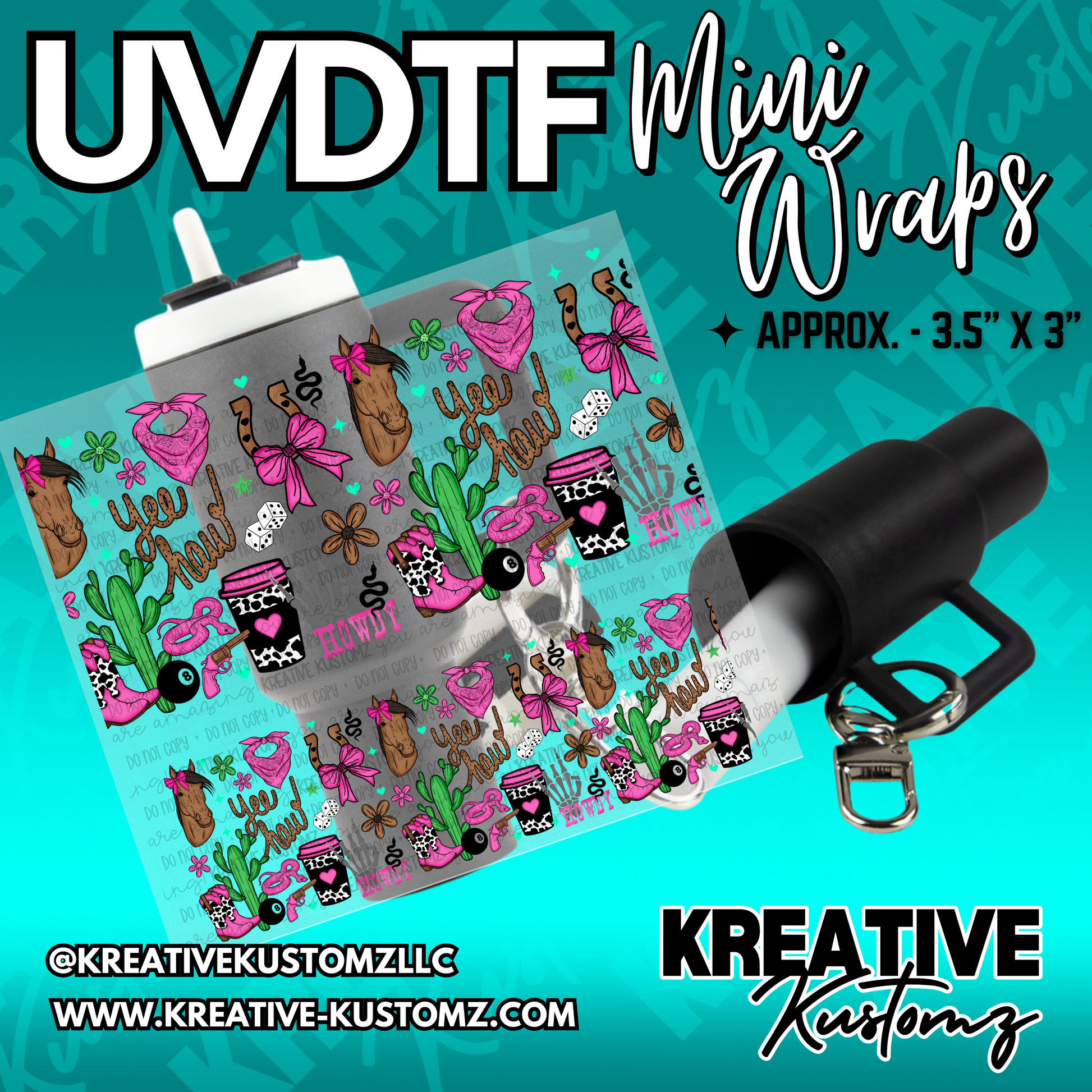 | UVDTF Mini Cup Keychain Wrap Decal