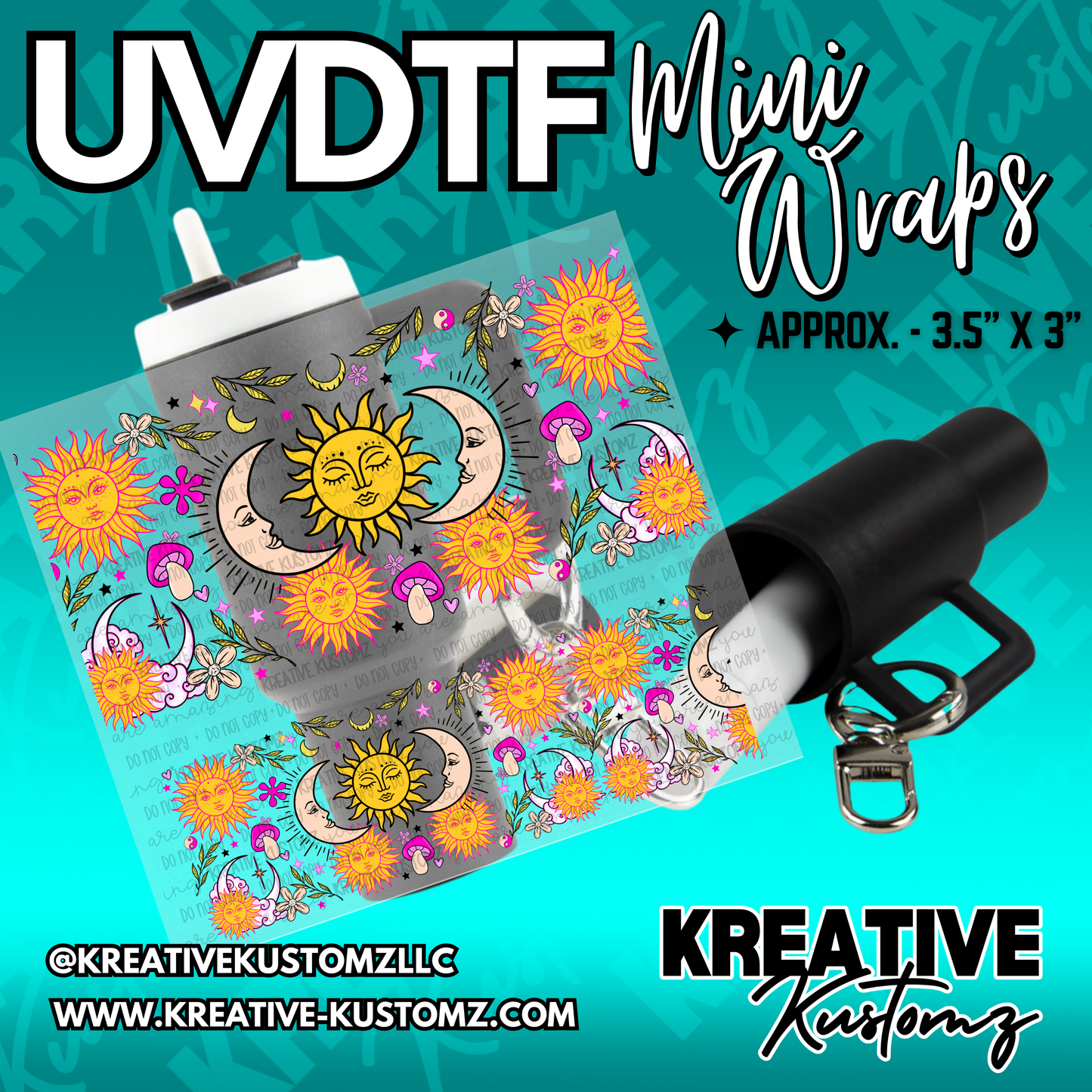 | UVDTF Mini Cup Keychain Wrap Decal