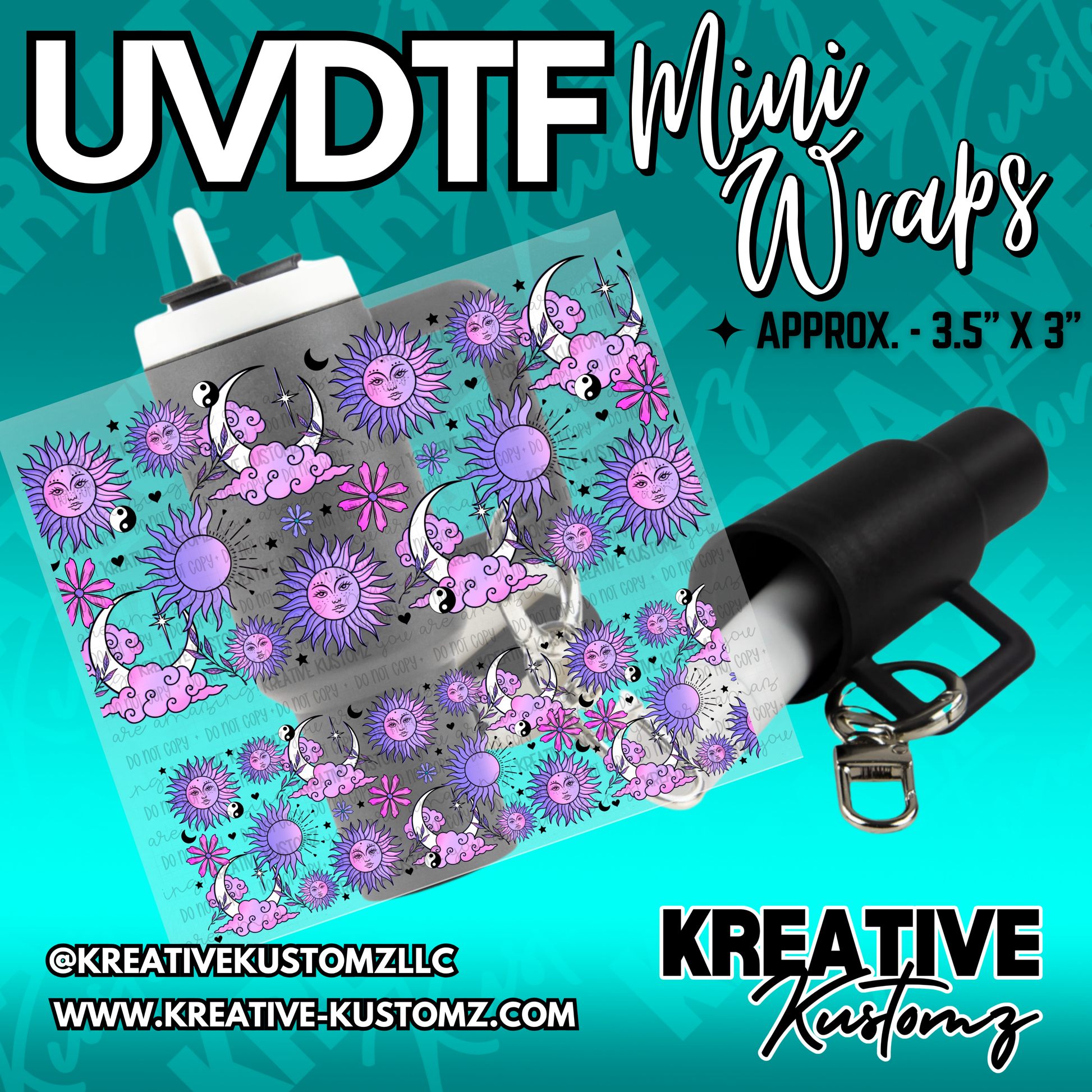 | UVDTF Mini Cup Keychain Wrap Decal