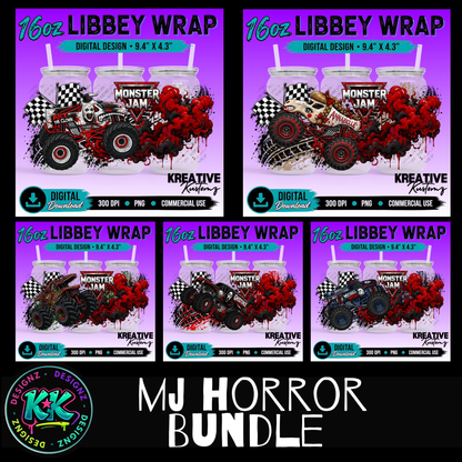 MJ Truck Horror | 16oz Libbey Glass Can Wrap PNG - Digital Download Bundle