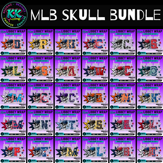 MLB Skulls | 16oz Libbey Glass Can Wrap PNG - Digital Download Bundle