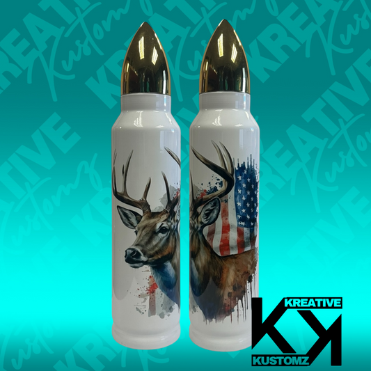 Whitetail Buck Flag - 32oz Bullet Tumbler