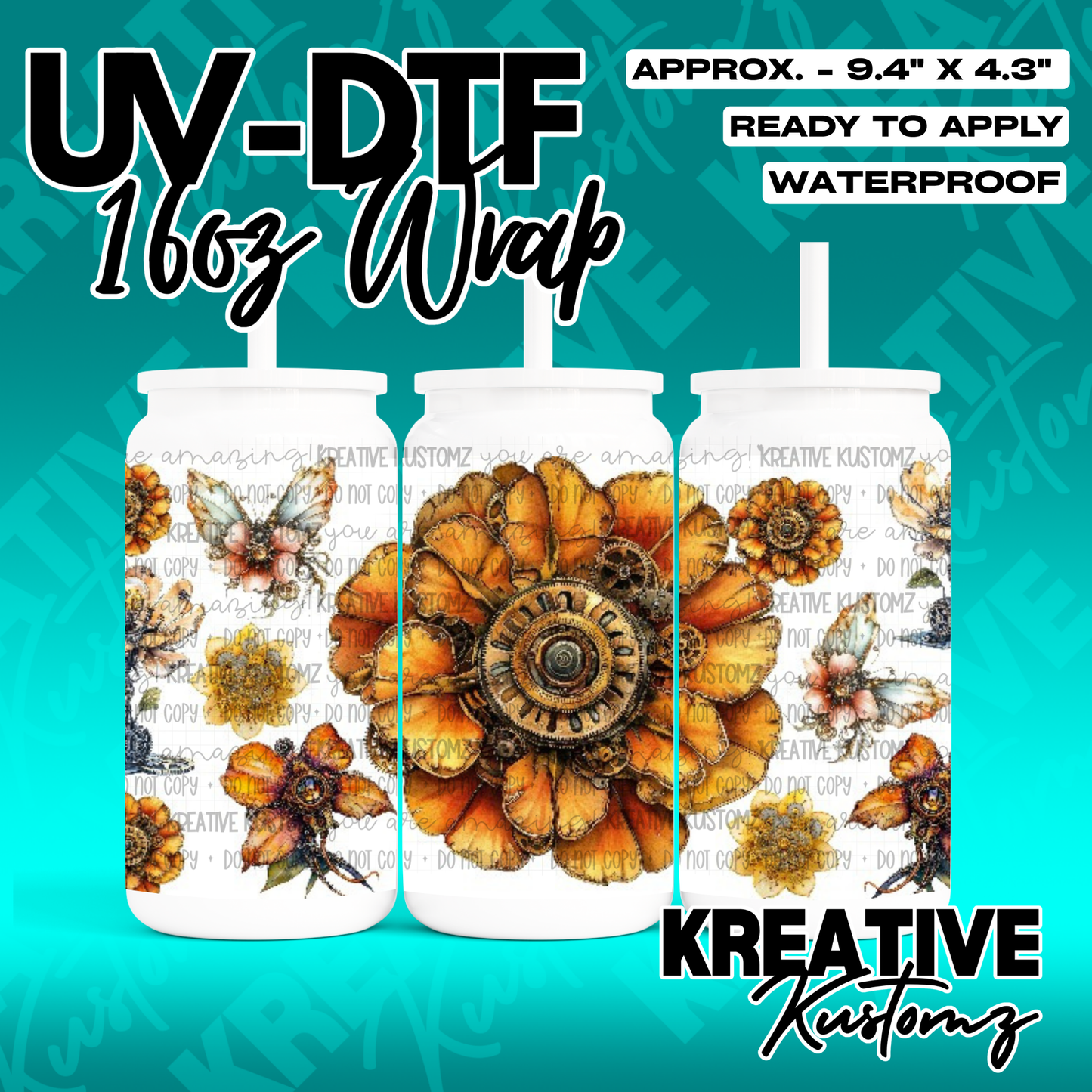 RTS | UV DTF Cup Wrap for 16oz Libbey Glass