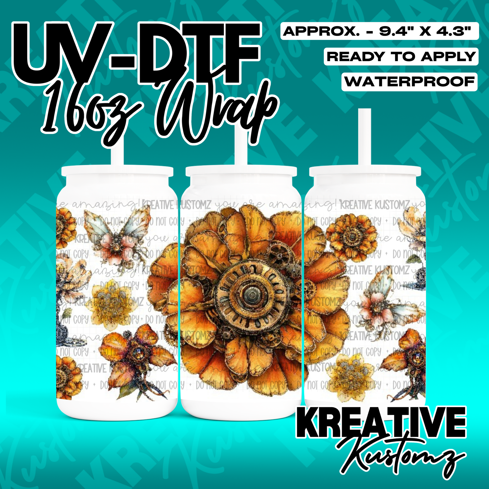 RTS | UV DTF Cup Wrap for 16oz Libbey Glass