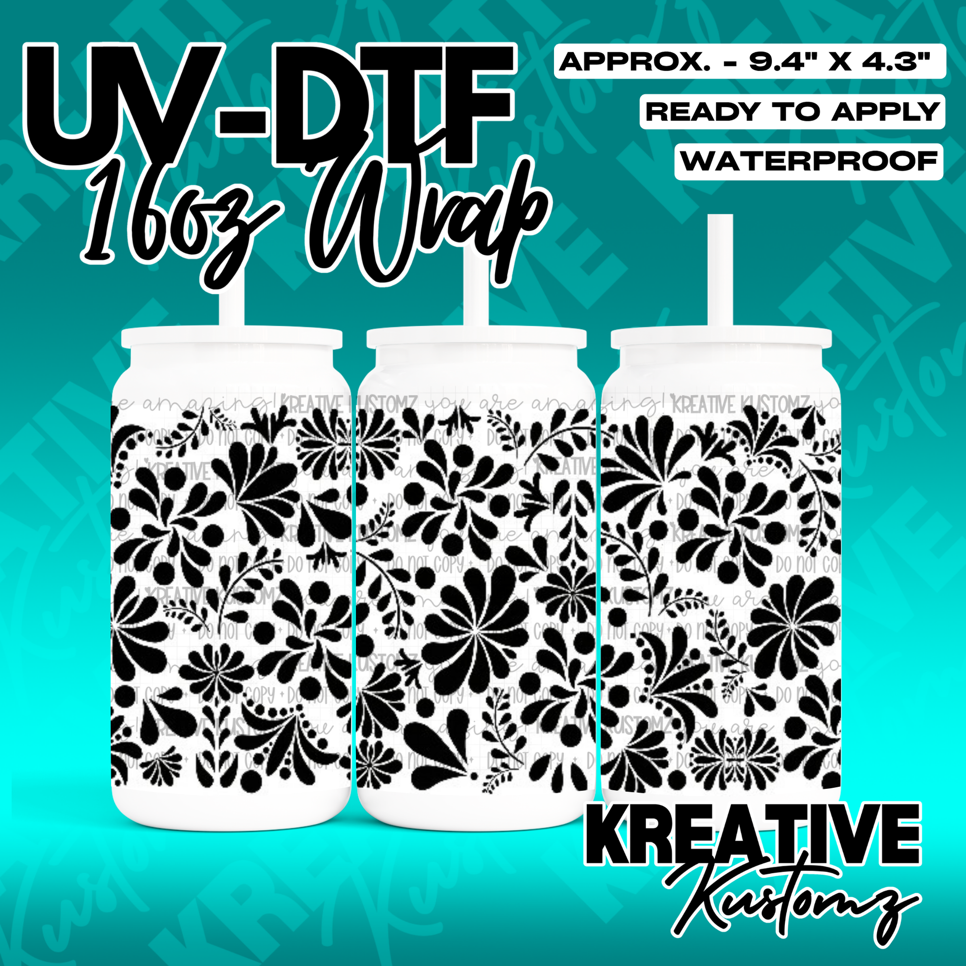 RTS | UV DTF Cup Wrap for 16oz Libbey Glass