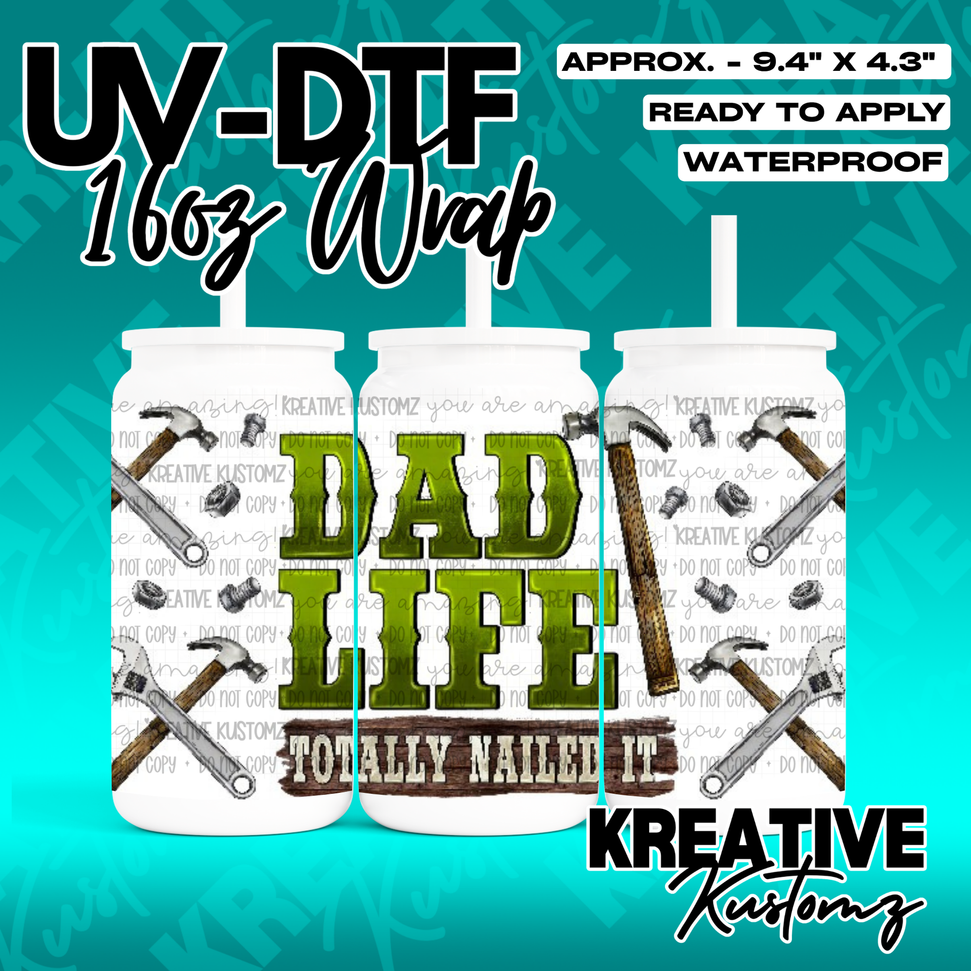 RTS | UV DTF Cup Wrap for 16oz Libbey Glass