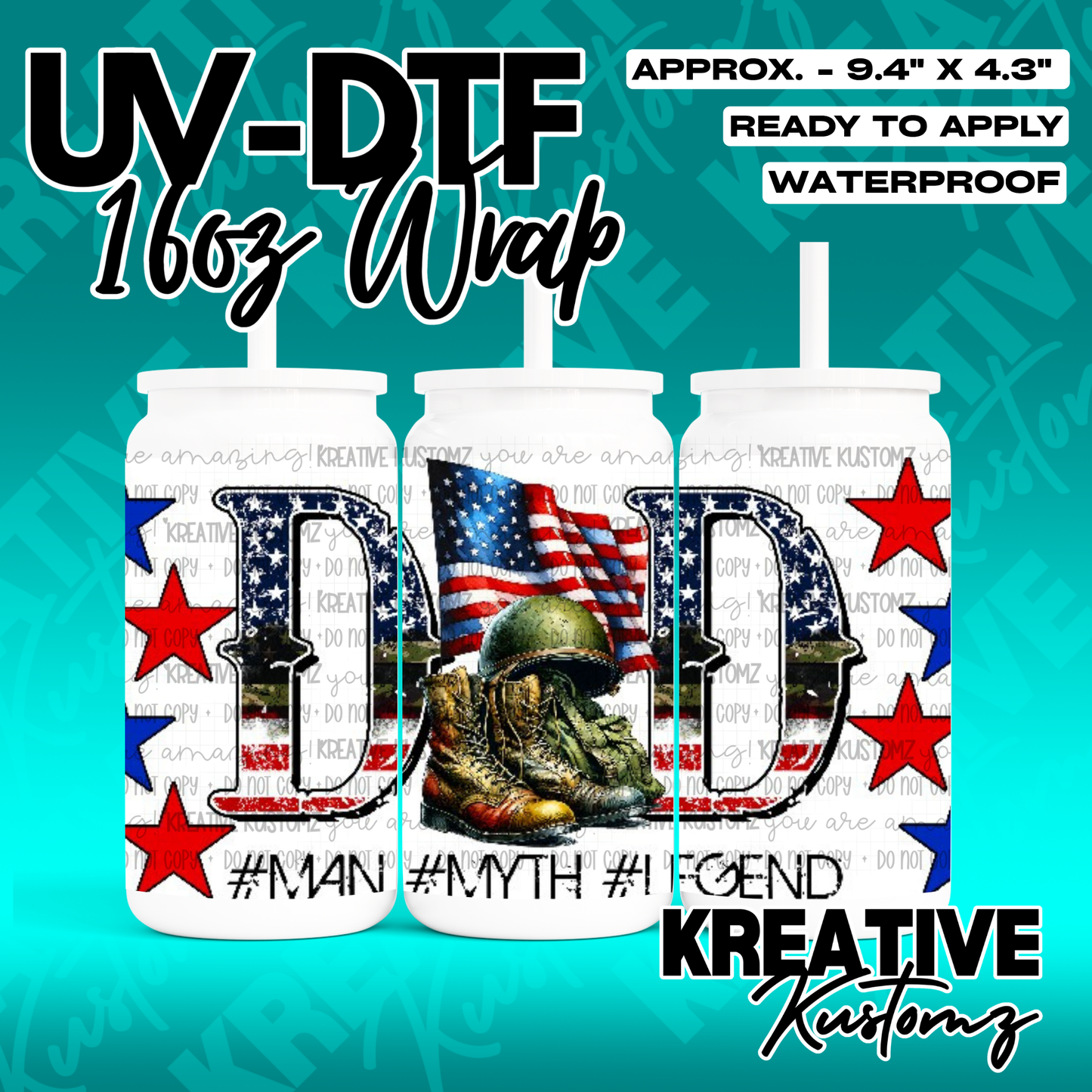 RTS | UV DTF Cup Wrap for 16oz Libbey Glass
