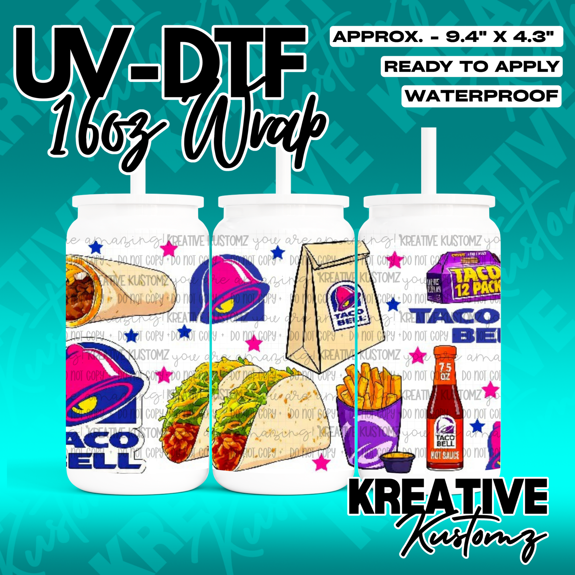 RTS | UV DTF Cup Wrap for 16oz Libbey Glass
