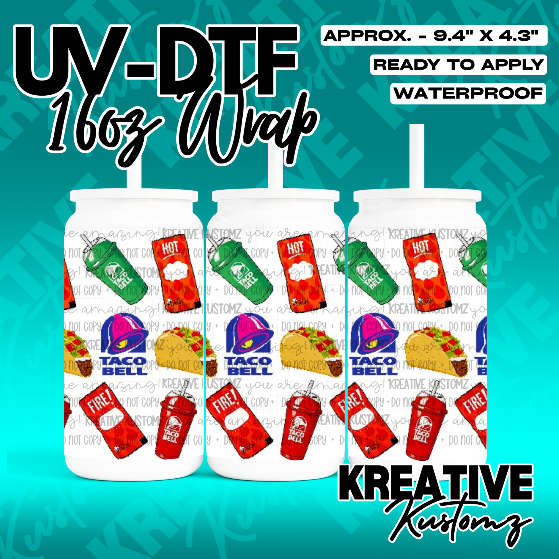 RTS | UV DTF Cup Wrap for 16oz Libbey Glass