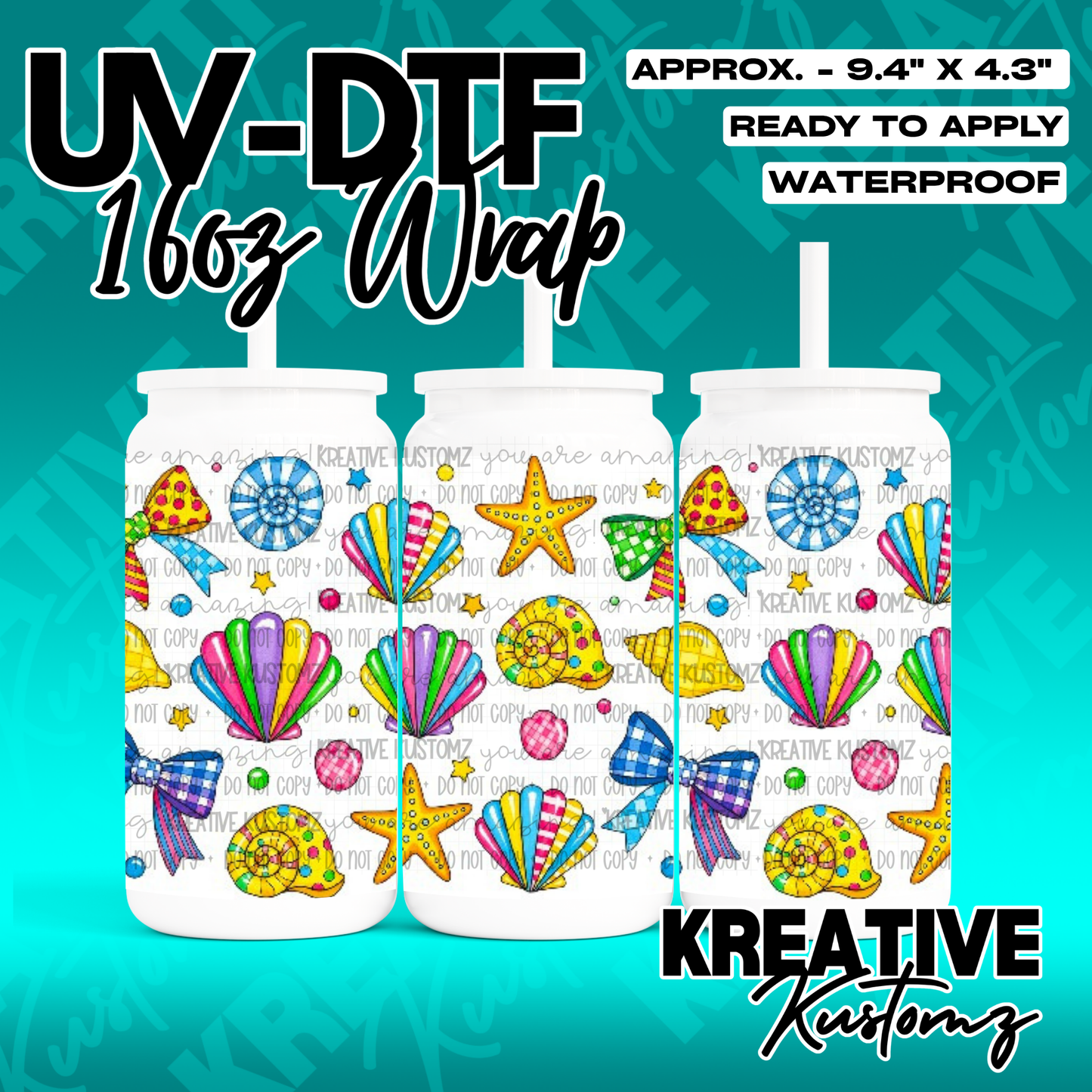 RTS | UV DTF Cup Wrap for 16oz Libbey Glass