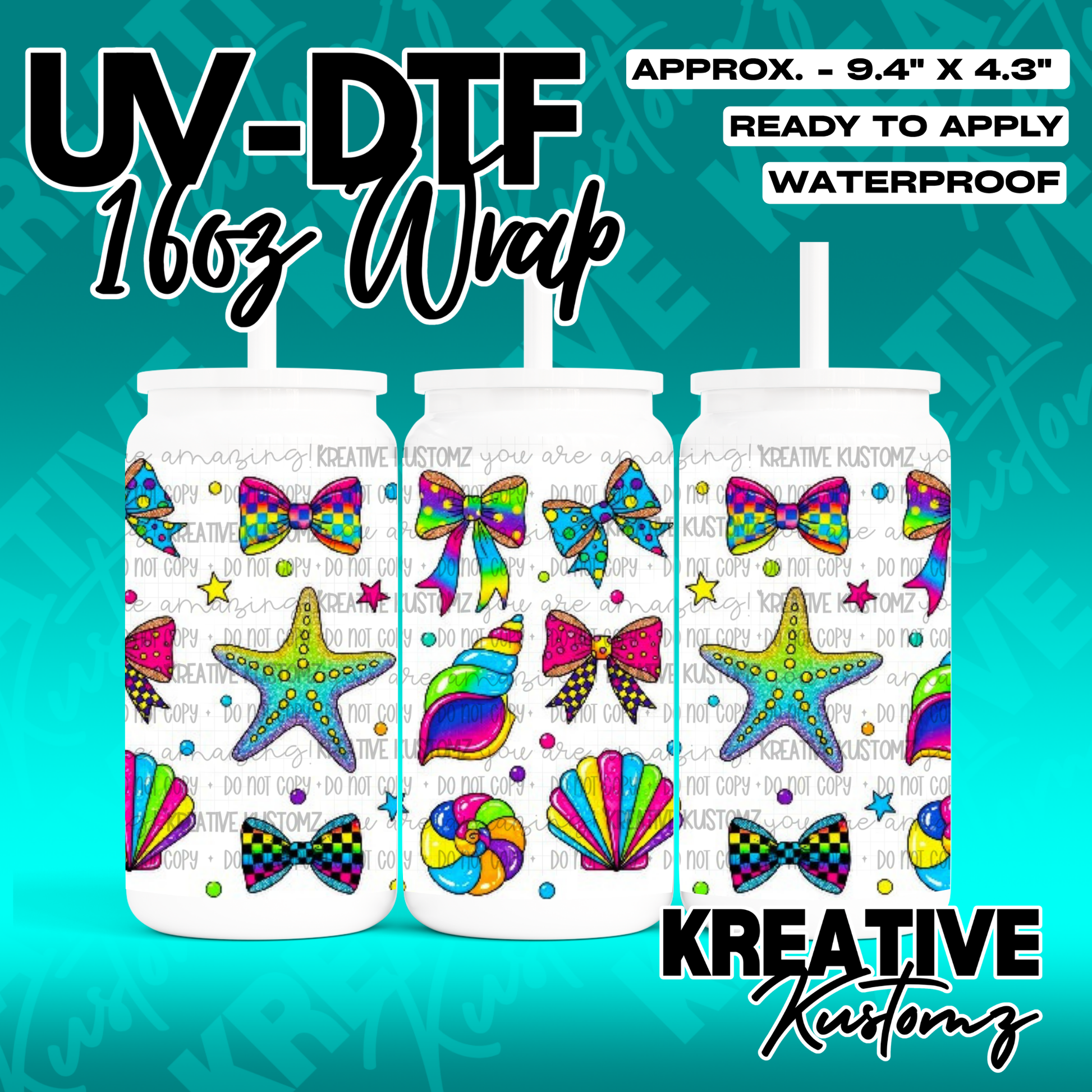 RTS | UV DTF Cup Wrap for 16oz Libbey Glass