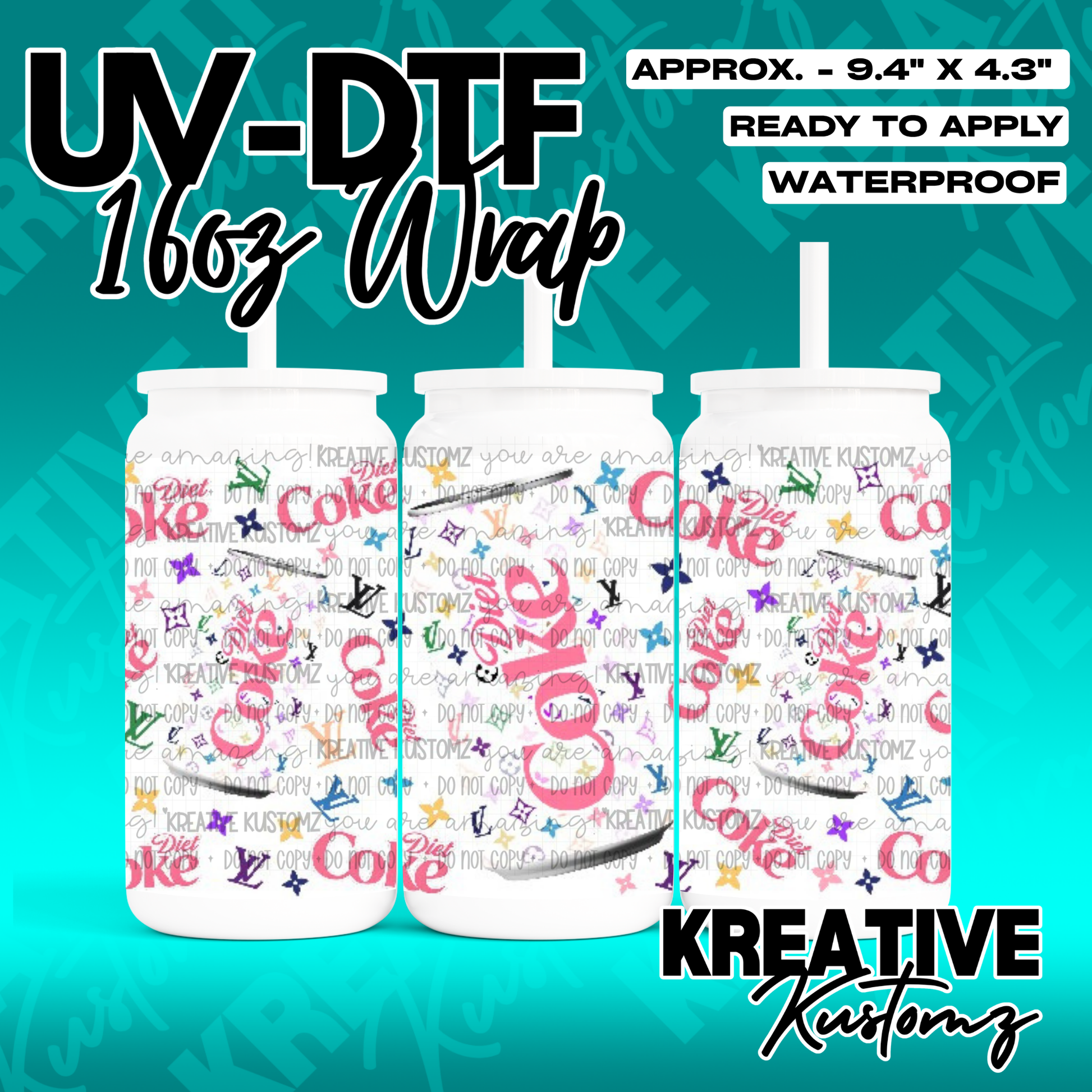 RTS | UV DTF Cup Wrap for 16oz Libbey Glass