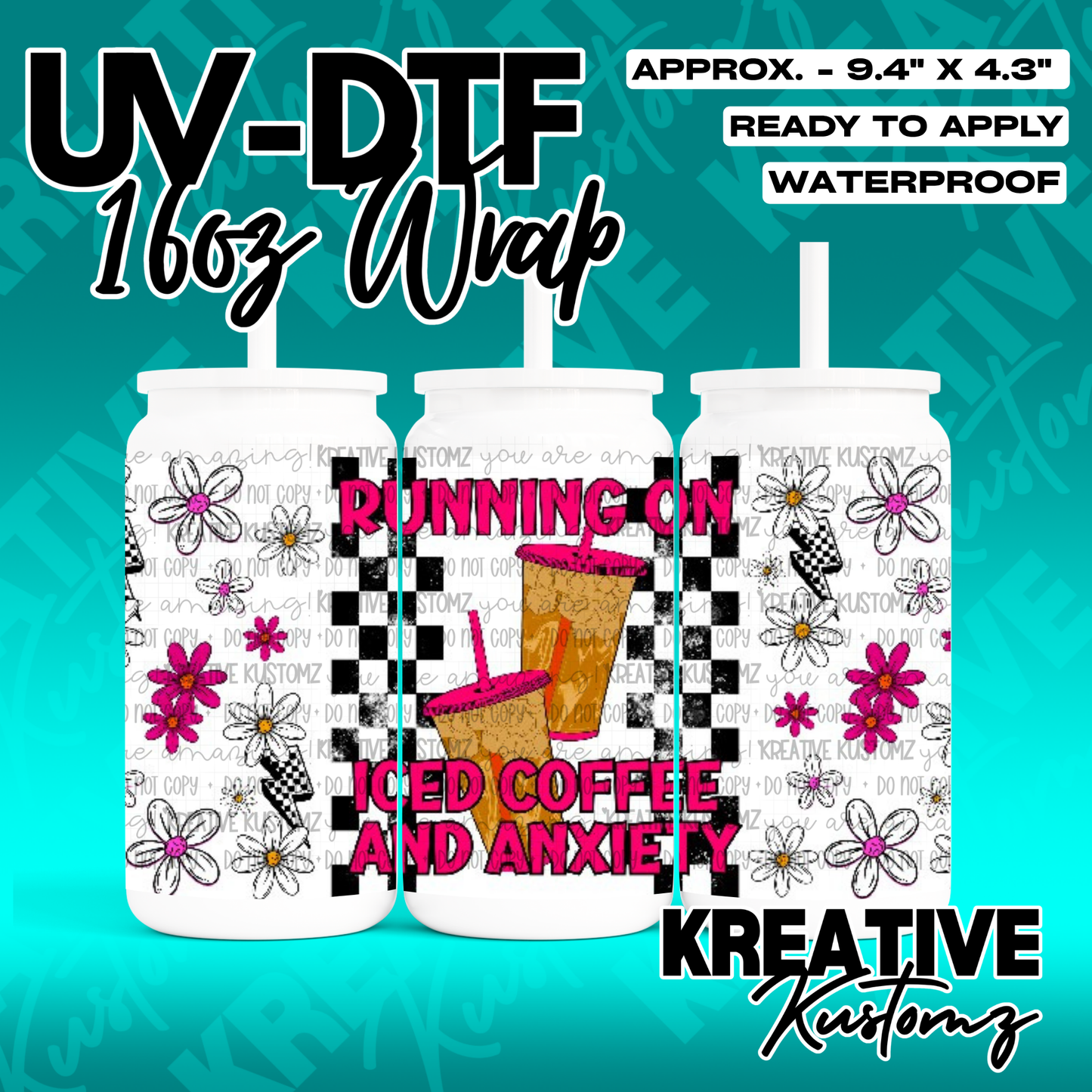 RTS | UV DTF Cup Wrap for 16oz Libbey Glass