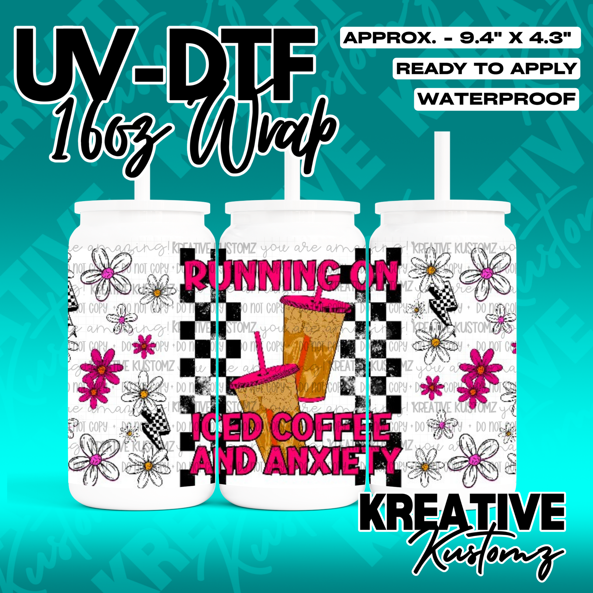 RTS | UV DTF Cup Wrap for 16oz Libbey Glass
