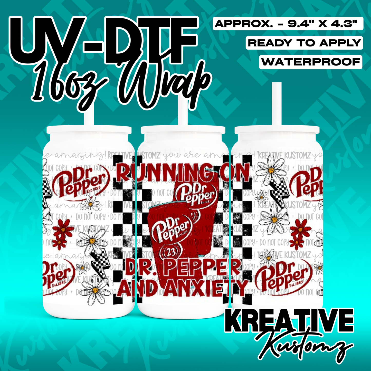 RTS | UV DTF Cup Wrap for 16oz Libbey Glass