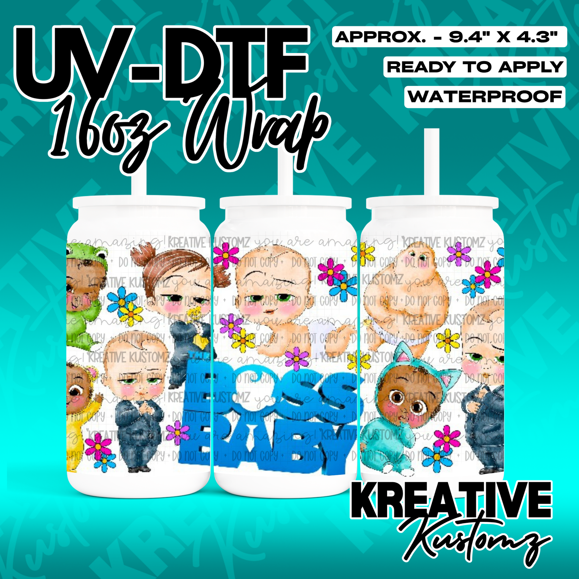 RTS | UV DTF Cup Wrap for 16oz Libbey Glass