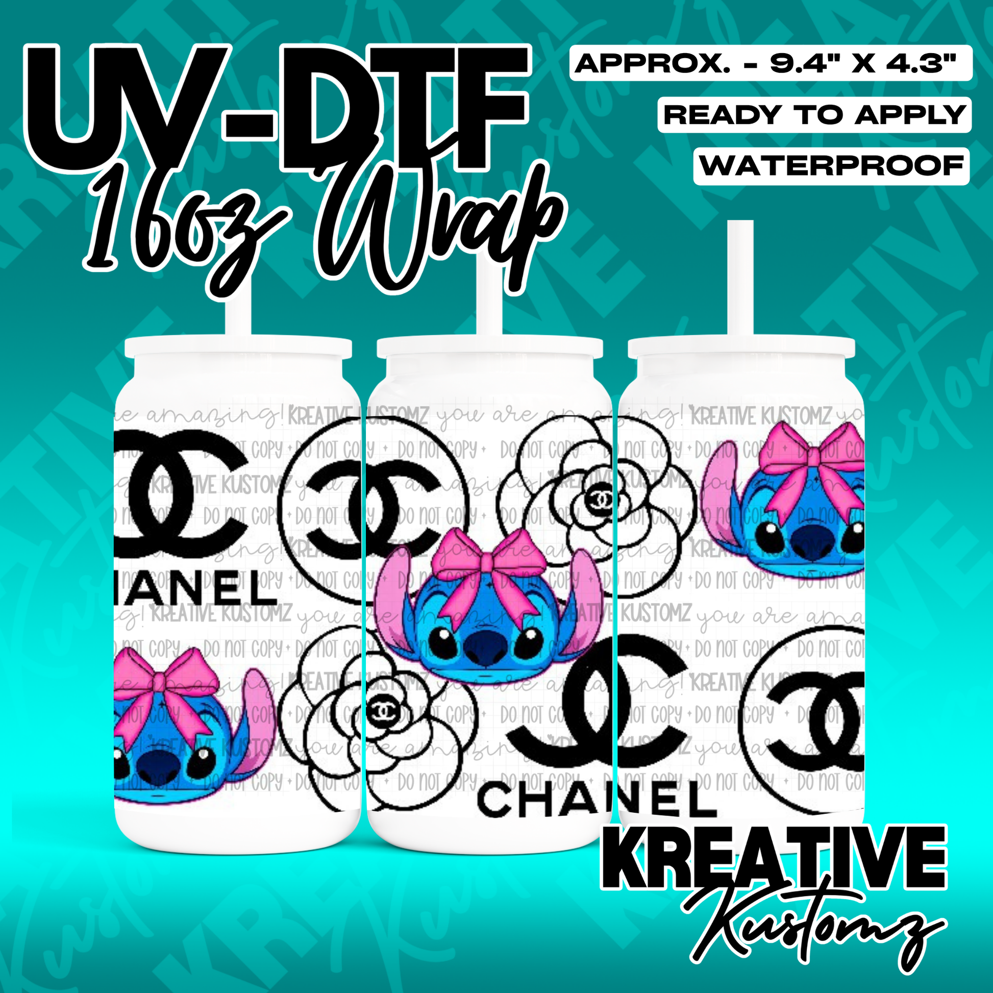 RTS | UV DTF Cup Wrap for 16oz Libbey Glass