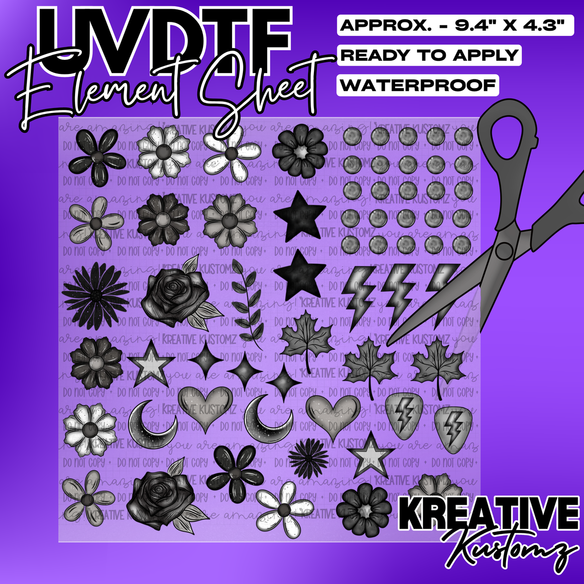 | UVDTF 10"x10" Element Sheet
