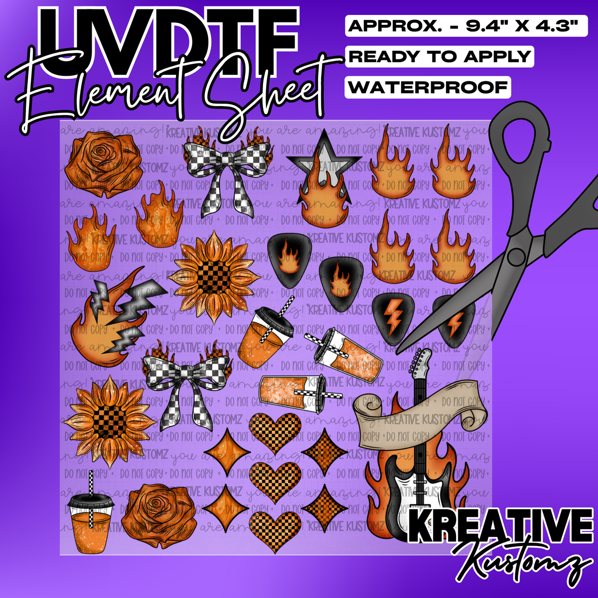 | UVDTF 10"x10" Element Sheet