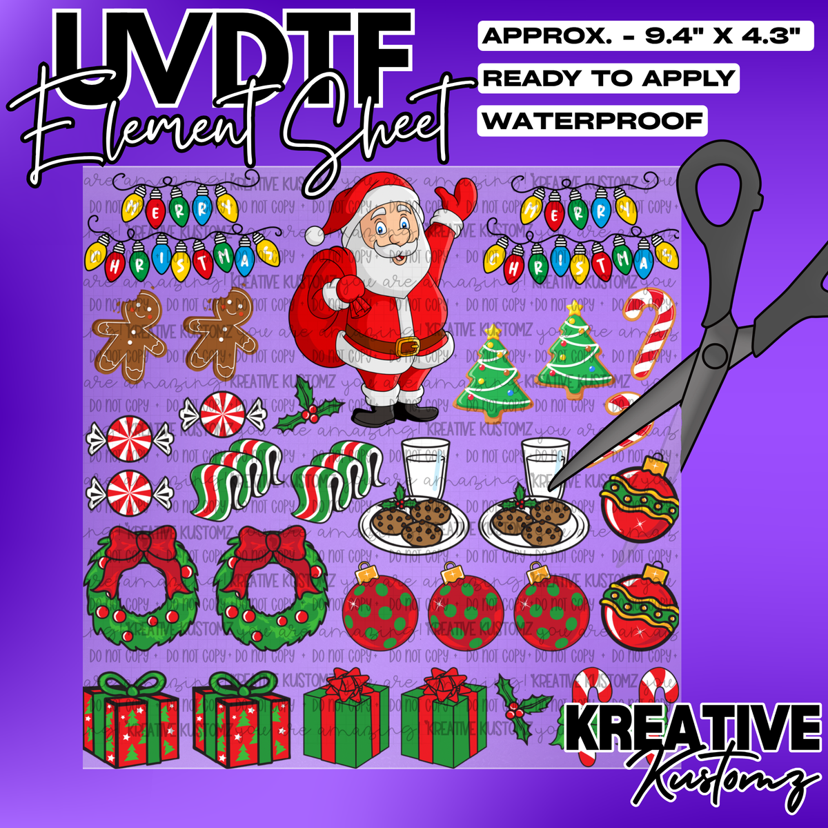 | UVDTF 10"x10" Element Sheet