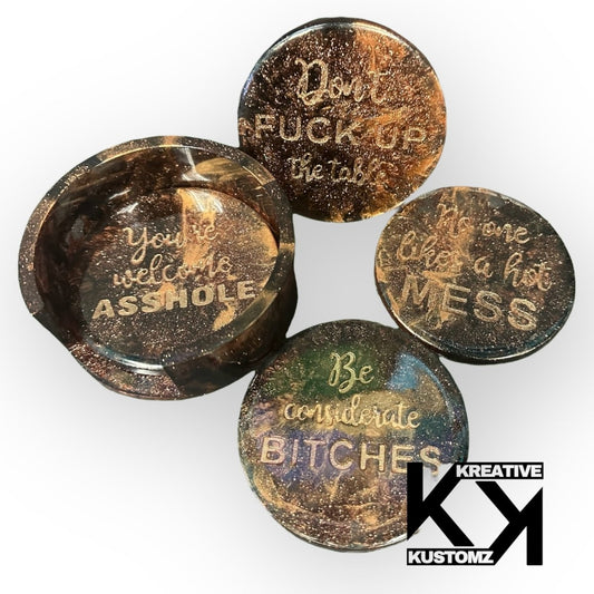 Be Considerate Coaster Set - Kreative Kustomz