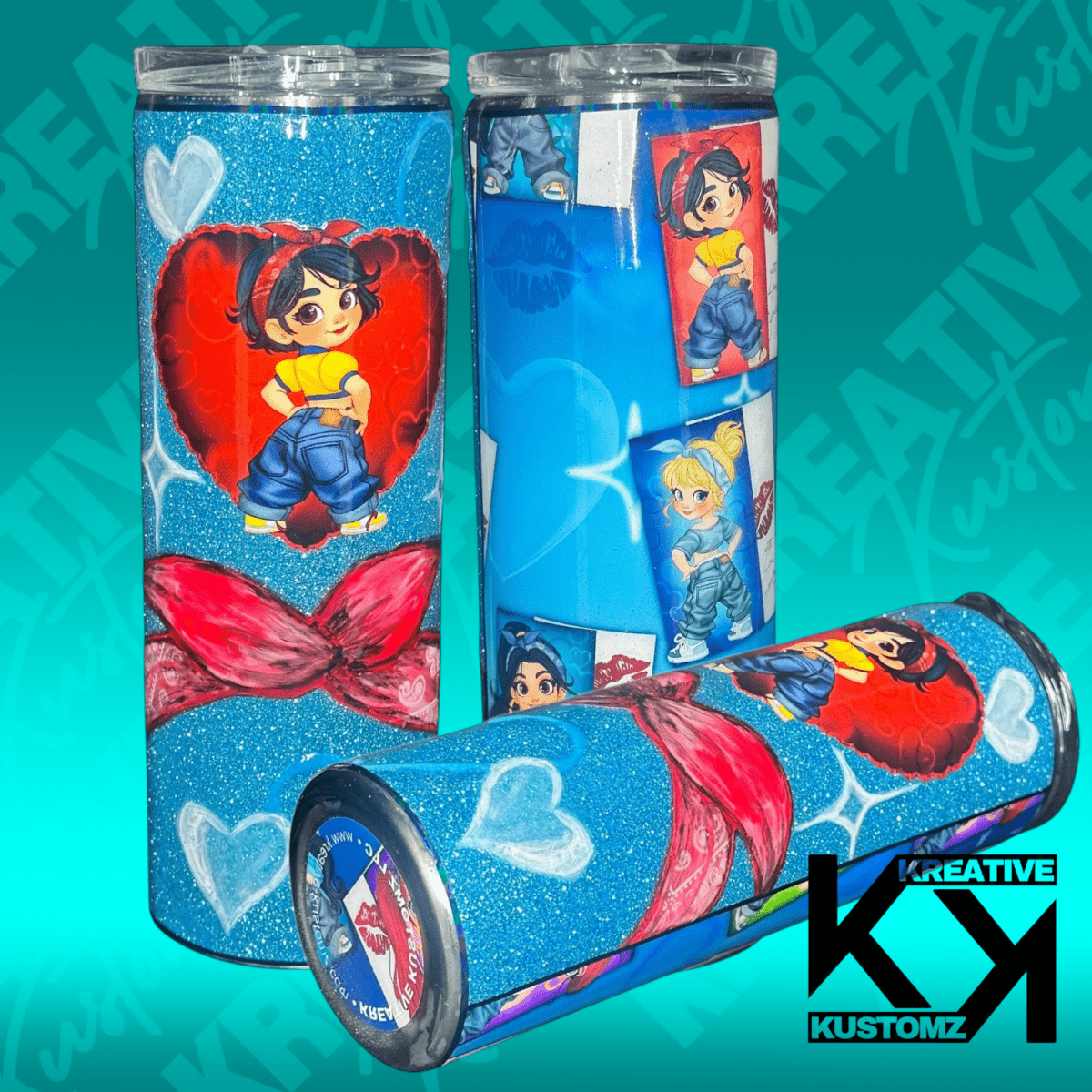 Belle Bandana Valentines Tumbler - 20oz - Kreative Kustomz