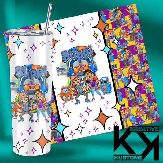 Blippi Checkered Stars - 20oz - Kreative Kustomz