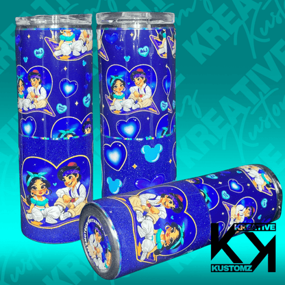 Blue Princess 3 Valentines Tumbler - 20oz - Kreative Kustomz