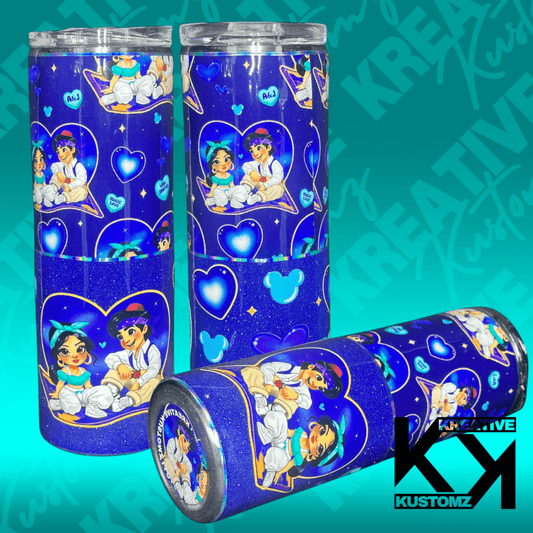 Blue Princess 3 Valentines Tumbler - 20oz - Kreative Kustomz