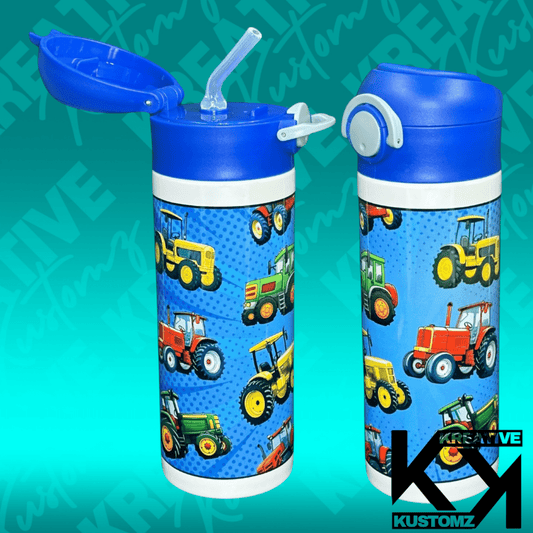 Blue Tractors - 12oz Sippy - Kreative Kustomz