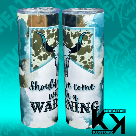 Boho Blue Warning - 20oz Tumbler - Kreative Kustomz