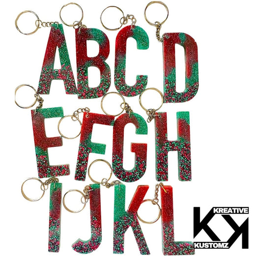 Bold Letter Keychain - Magenta & Green - Kreative Kustomz