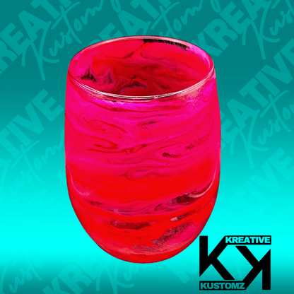 Bright Pink Galaxy Stemless Wine Glass - Kreative Kustomz