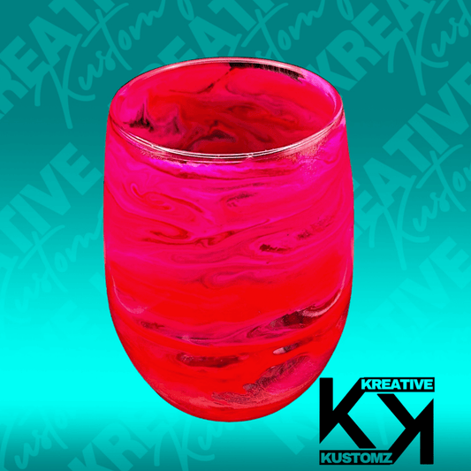 Bright Pink Galaxy Stemless Wine Glass - Kreative Kustomz
