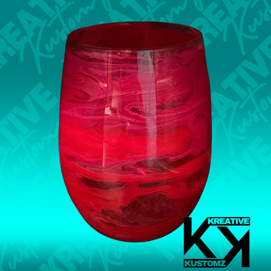 Dark Pink Galaxy Stemless Wine Glass - Kreative Kustomz