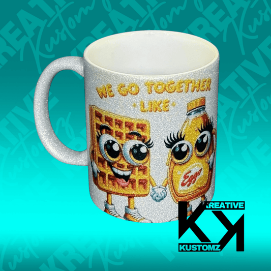 Eggo 11oz Mug - Silver Glitter - Kreative Kustomz