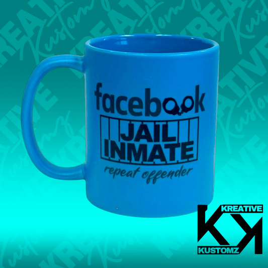 Facebook Jail 11oz Mug - Matte Blue - Kreative Kustomz