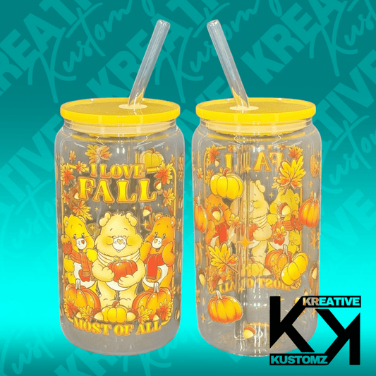 Fall Bears Libbey - 16oz - Kreative Kustomz