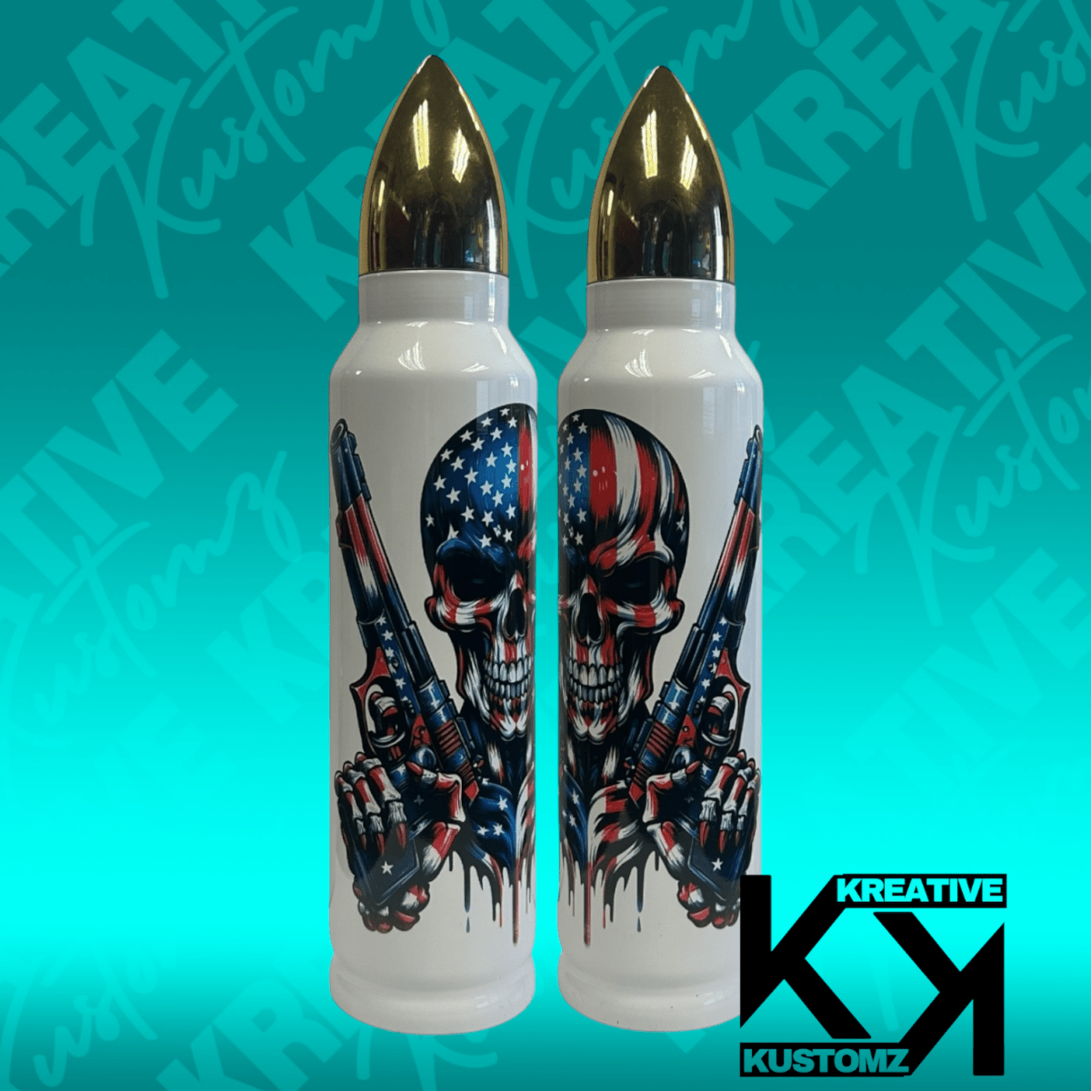 Freedom Skull - 32oz Bullet Tumbler - Kreative Kustomz