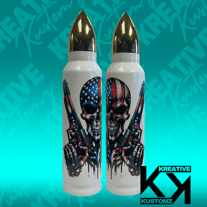 Freedom Skull - 32oz Bullet Tumbler - Kreative Kustomz