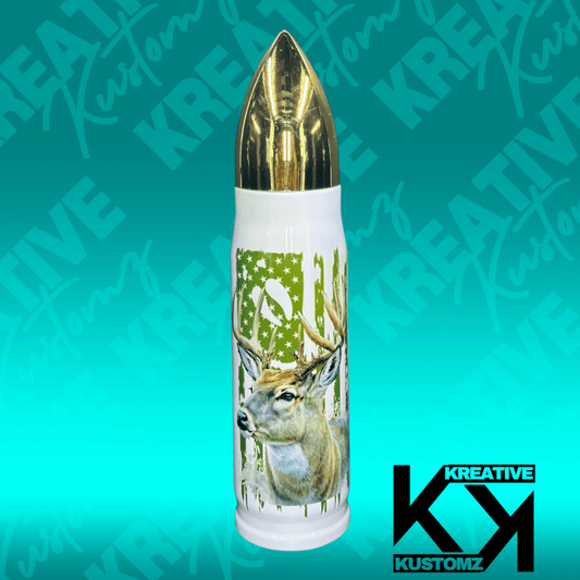 Green Buck Flag - 17oz Bullet Tumbler - Kreative Kustomz