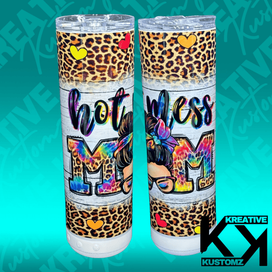 Hot Mess Mom - 20oz Speaker Tumbler - Kreative Kustomz