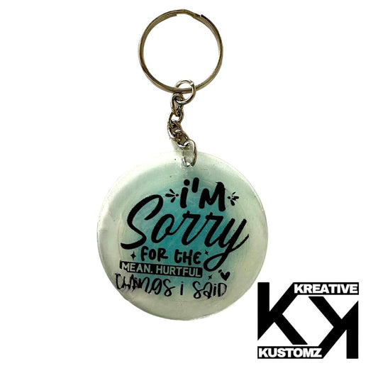 I’m Sorry Keychain - Blue - Kreative Kustomz