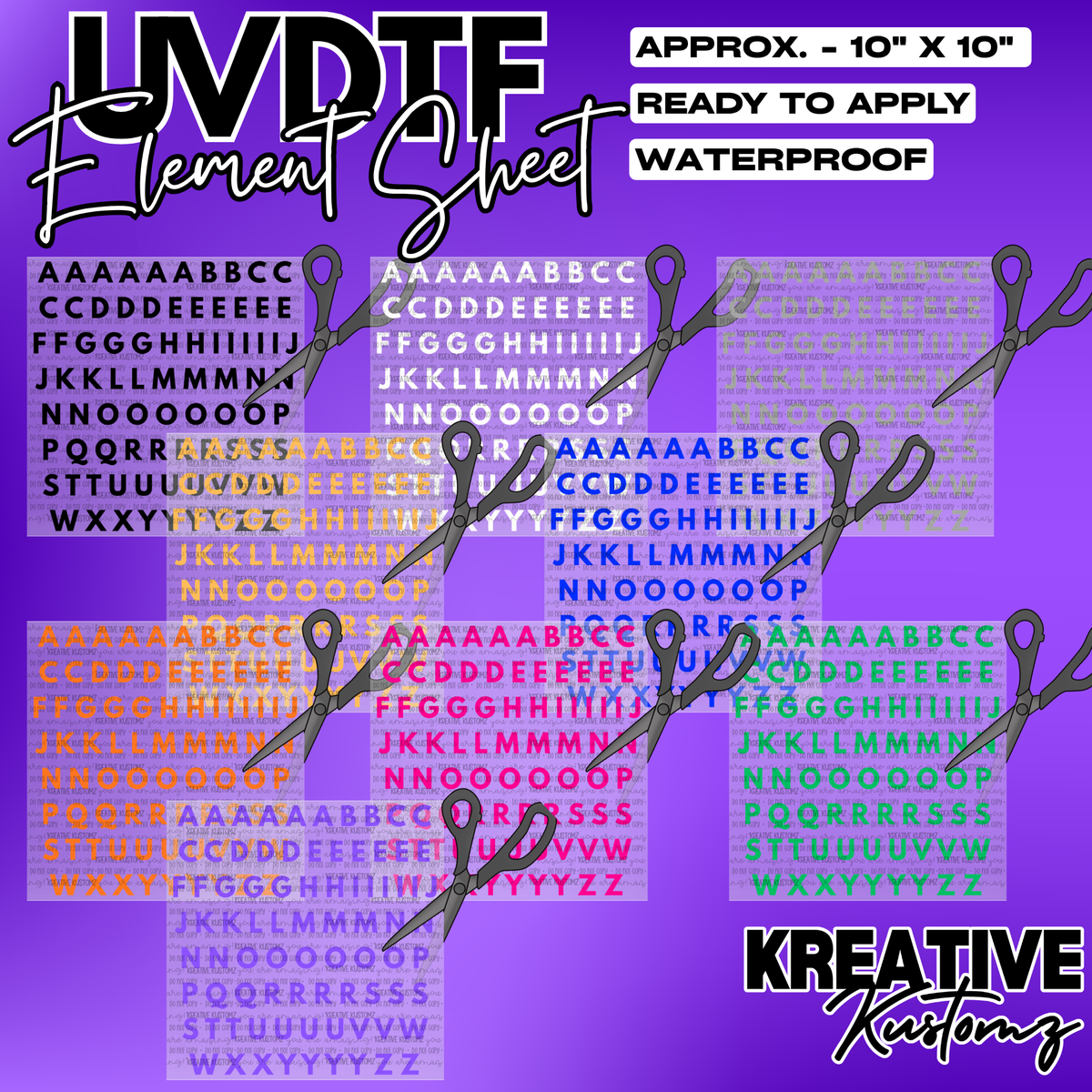 UV-DTF Alphabet Sheets - League Spartan