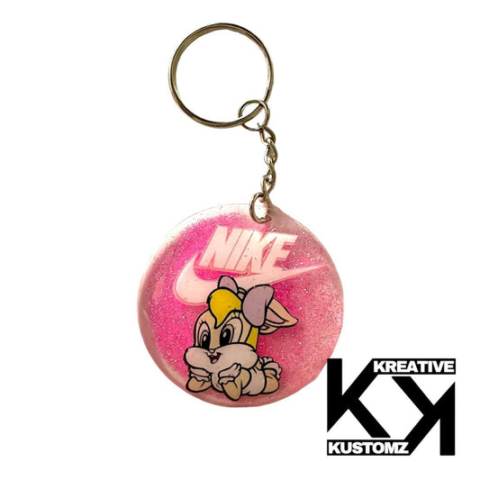Lola Bunny Keychain - Pink Glitter - Kreative Kustomz