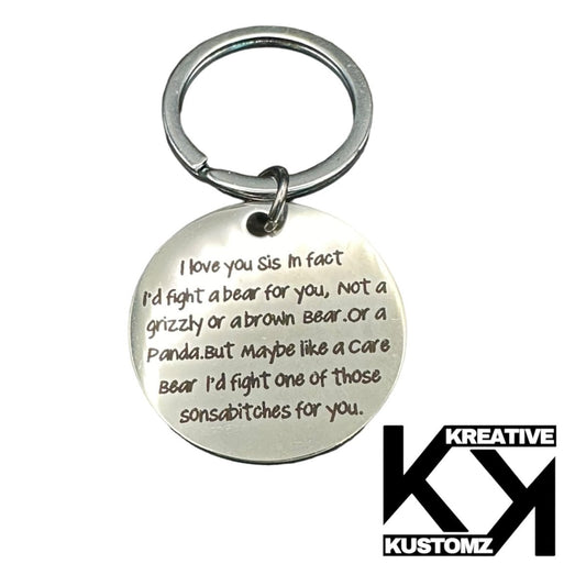Love You Sis - Keychain - Kreative Kustomz