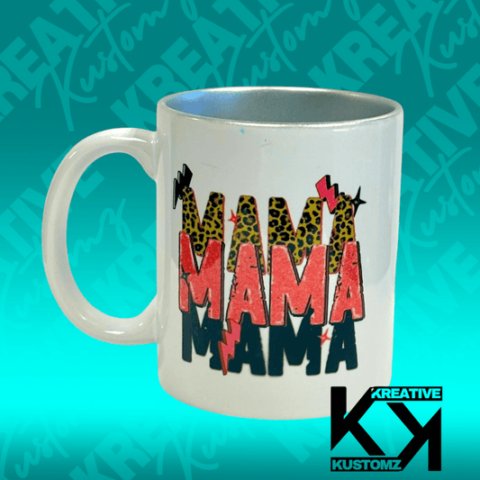 Mama 11oz Mug - Silver - Kreative Kustomz