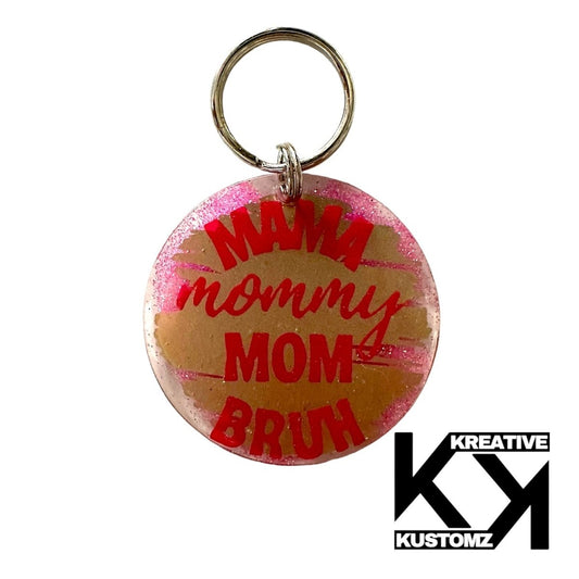 Mama Keychain - Pink Glitter - Kreative Kustomz